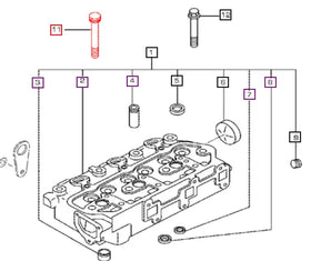 Mahindra Tractor Bolt - Cylinder Head 30l01 03600 006054103K01 Mahindra Direct Parts