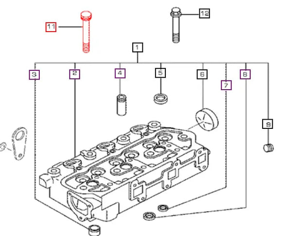 Mahindra Tractor Bolt - Cylinder Head 30l01 03600 006054103K01 Mahindra Direct Parts