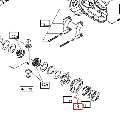 Mahindra Tractor Bolt - Differential Carrier 006506127C1 Mahindra Direct Parts