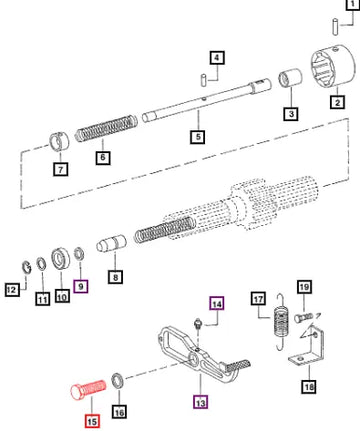 Mahindra Tractor Bolt Pivot Differential Lock 000704757R3 Mahindra Direct Parts