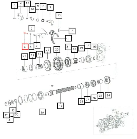Mahindra Tractor Bolt Shaft Shuttle Change 006505148D1 Mahindra Direct Parts
