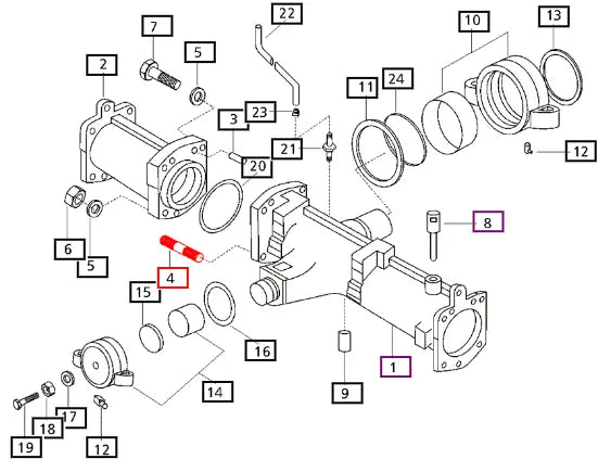 Mahindra Tractor Bolt Stud/2 V2514414050 Mahindra Direct Parts