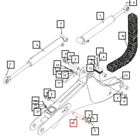 Mahindra Tractor Boom Cylinder Pin 1.38'' X 7.06'' ATI105372 Mahindra Direct Parts