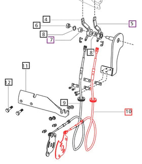 Mahindra Tractor Bowden Cable PC Lever E007604740D91 Mahindra Direct Parts