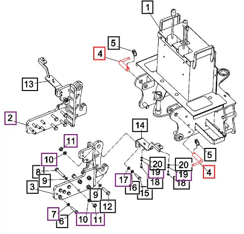 Mahindra Tractor Bracket 2 Pin, Comp BT19-205001 Mahindra Direct Parts