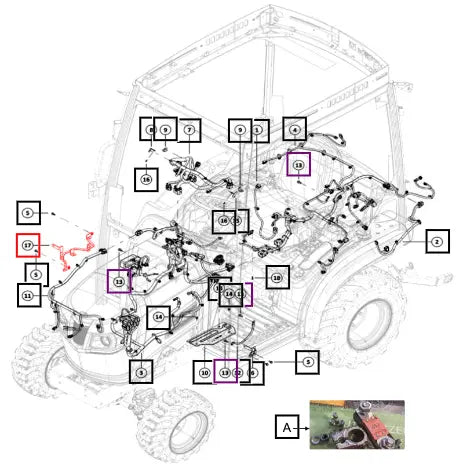 Mahindra Tractor Bracket Guide Harness 007709049K91 Mahindra Direct Parts