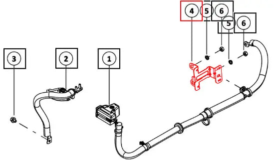 Mahindra Tractor Bracket Harness And Positive Cable Fixin 007708548N01 Mahindra Direct Parts