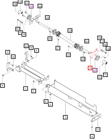 Mahindra Tractor Bracket Intermediate Bearing Dropbox Side E006510681B1 Mahindra Direct Parts