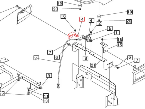 Mahindra Tractor Bracket - Side Panel Mount Right Hand RH 19442633000 Mahindra Direct Parts