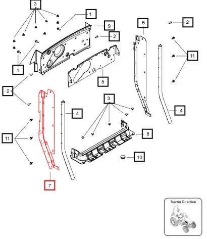 Mahindra Tractor Bracket Side Sealing Radiator Rh 007641352V91 Mahindra Direct Parts