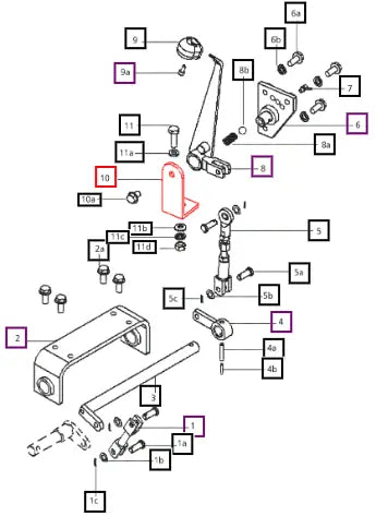 Mahindra Tractor Bracket Support Hi-low Lever E006503250C1 Mahindra Direct Parts