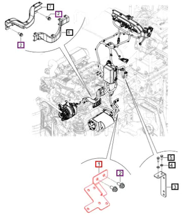 Mahindra Tractor Bracket Wiring Harness Transmission Lh 007705017V1 Mahindra Direct Parts