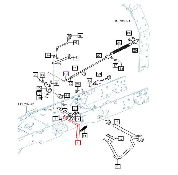 Mahindra Tractor Brake Rod Parking Brake A 11613282300 Mahindra Direct Parts