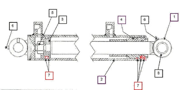 Mahindra Tractor Bucket Cylinder Seal Kit KMW05902018 Mahindra Direct Parts