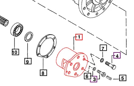 Mahindra Tractor Bull Pinion Shaft Bearing Cage RH 003071402R4 Mahindra Direct Parts