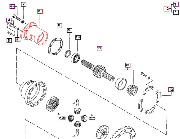 Mahindra Tractor Bull Pinion Shaft Bearing Cage With Oil Seal LH 003071401R5 Mahindra Direct Parts