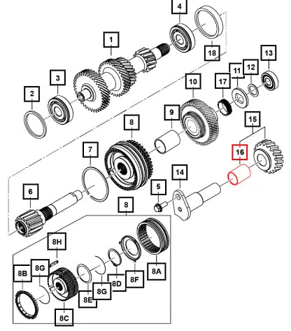 Mahindra Tractor Bush For Rev Sliding Geara D 07030D0151N Mahindra Direct Parts