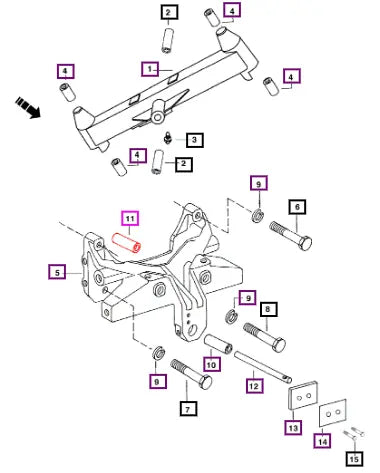 Mahindra Tractor Bush Front Axle Pivot Pin (rear) 005556425R1 Mahindra Direct Parts