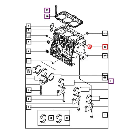 Mahindra Tractor Bush, Camshaft 119717-02411 Mahindra Direct Parts