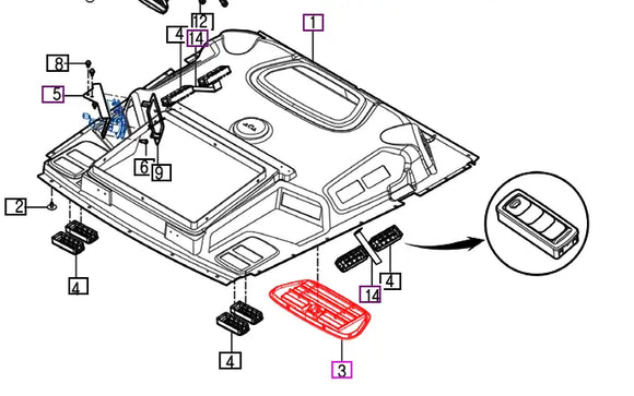 Mahindra Tractor Cab Ceiling Air Vent Grill 15807073201 Mahindra Direct Parts