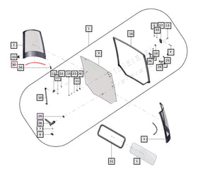 Mahindra Tractor Cab Corner Glass Foam Seal 00890030U01 Mahindra Direct Parts