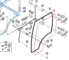 Mahindra Tractor Cab Door Glass Left Hand 11107039010