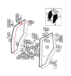 Mahindra Tractor Cab Door Glass Right Hand RH 14527053131 Mahindra Direct Parts