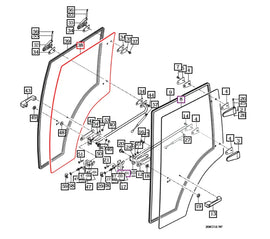 Mahindra Tractor Cab Door Glass Window Right Hand RH 12397052111 Mahindra Direct Parts