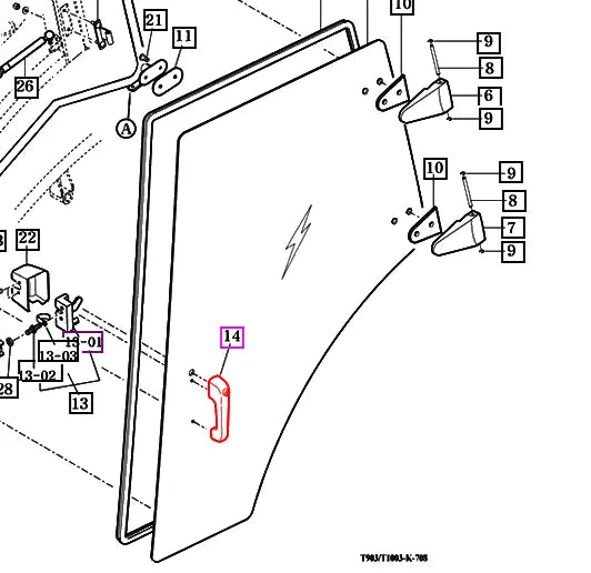 Mahindra Tractor Cab Door Handle 19027672601 Mahindra Direct Parts