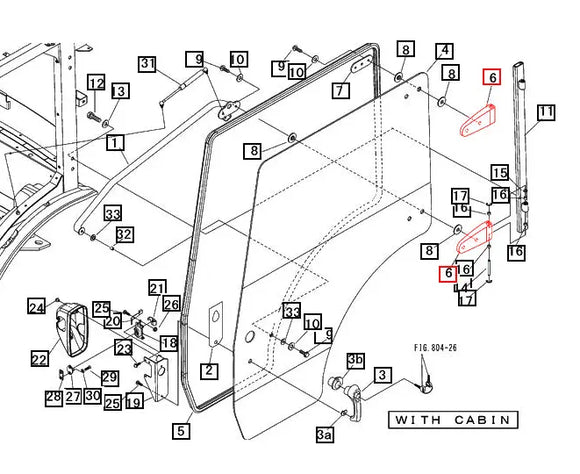 Mahindra Tractor Cab Door Hinge Top / Bottom 10446069AG0 Mahindra Direct Parts