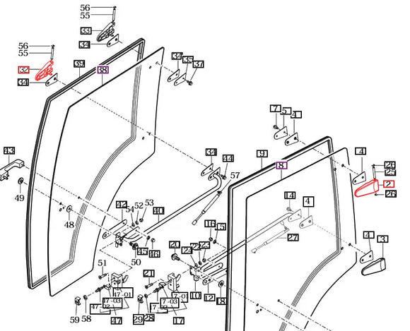 Mahindra Tractor Cab Door Hinge (LH Upper / RH Lower) 14527052300 Mahindra