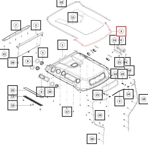 Mahindra Tractor Cab Foam Sealing Roof 008900996N01 Mahindra Direct Parts