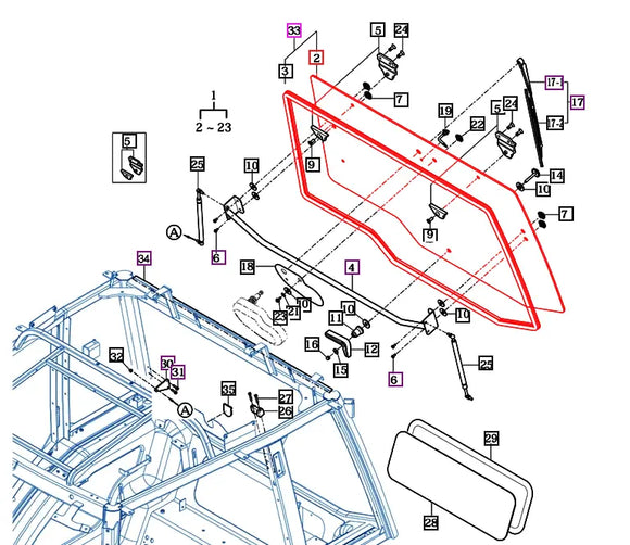 Mahindra Tractor Cab Rear Window Glass 15807722010 Mahindra Direct Parts