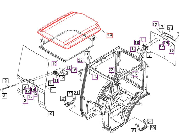 Mahindra Tractor Cab Roof 19466691000 Mahindra Direct Parts