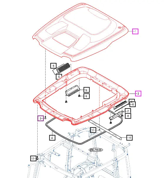 Mahindra Tractor Cab Top / Roof 11447082100 Mahindra Direct Parts