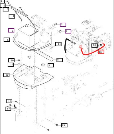 Mahindra Tractor Cable Assy, Battery 13156684102 Mahindra Direct Parts