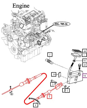 Mahindra Tractor Cable Assy, F Throttle 1370 12621162101 Mahindra Direct Parts