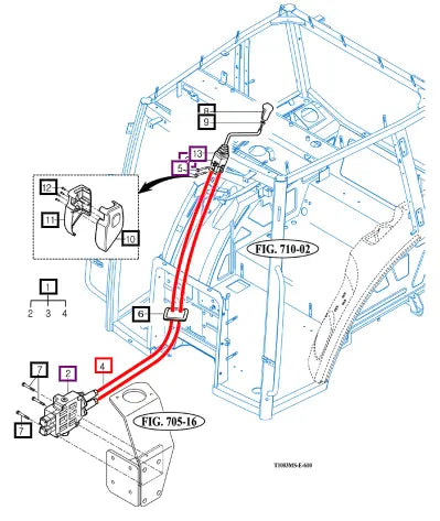 Mahindra Tractor Cable Assy, Joystick 19027752300 Mahindra Direct Parts