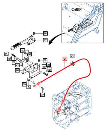 Mahindra Tractor Cable Assy, Parking 15807612200 Mahindra Direct Parts