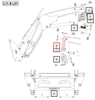 Mahindra Tractor Caution Decal Loader Fr M M 60096677ALO Mahindra Direct Parts
