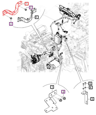 Mahindra Tractor Channel Wiring Harness Intake Manifold Bottom 007705129V1 Mahindra Direct Parts