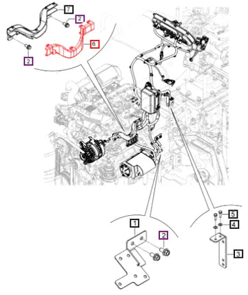 Mahindra Tractor Channel Wiring Harness Intake Manifold Top 007705147V1 Mahindra Direct Parts