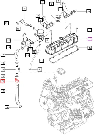 Mahindra Tractor Clip For Blowby Pipe 006004511B1 Mahindra Direct Parts
