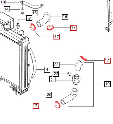 Mahindra Tractor Clip For Radiator Hose 006004797F1 Mahindra Direct Parts