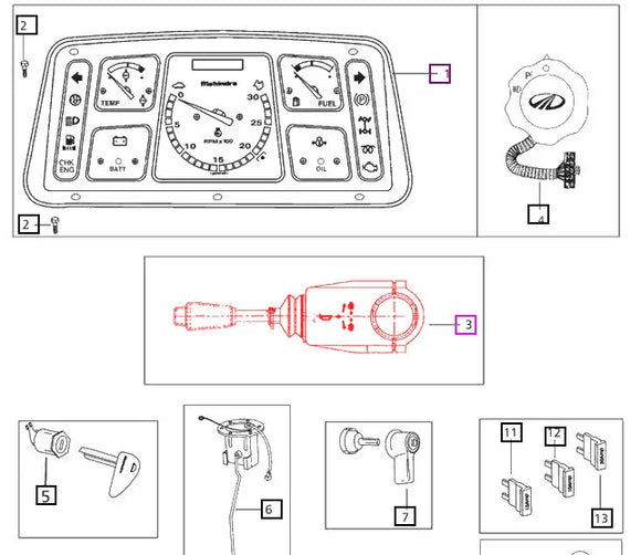 Mahindra Tractor Combination Light Switch 005559419A93 Mahindra Direct Parts