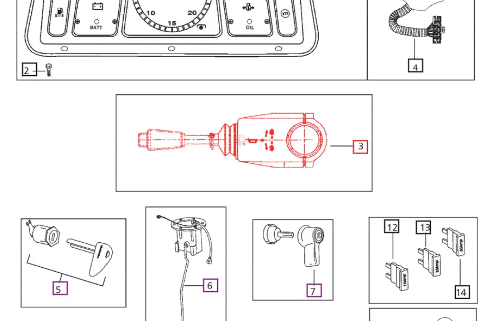 Mahindra Tractor Combination Switch 007704129B91 | Mahindra Direct Parts