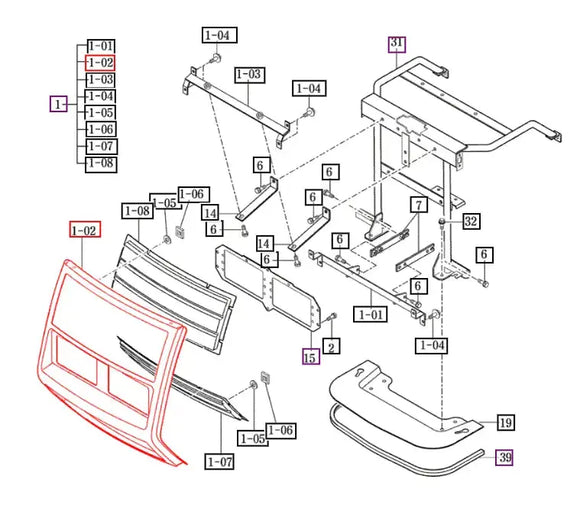 Mahindra Tractor Complete Front Grill Mahindra Direct Parts