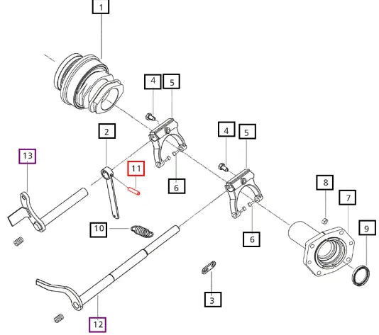 Mahindra Tractor Compound Roll Pin Double Pin Assembly 006511060C91 Mahindra Direct Parts