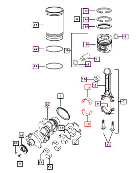 Mahindra Tractor Connecting Rod Bearing 006004886F1 Mahindra