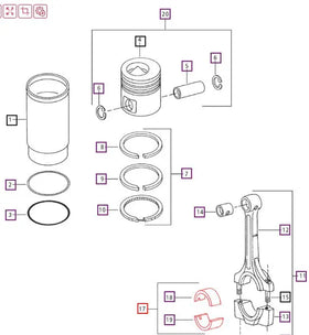 Mahindra Tractor Connecting Rod Bearing 006012256B1 Mahindra